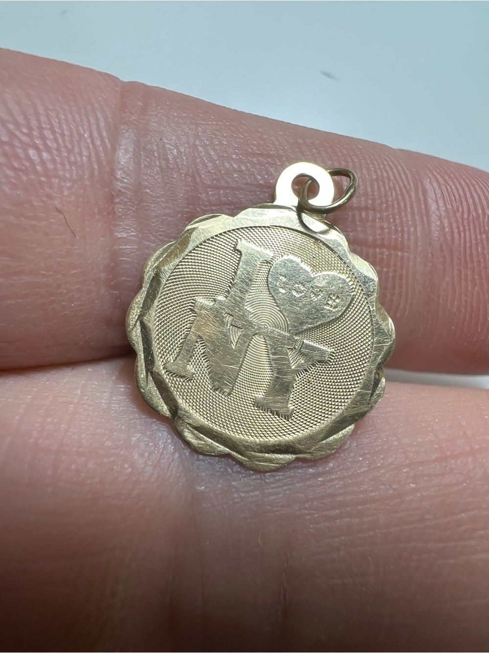 14k yellow gold I love New York Pendant - Picture 9 of 15
